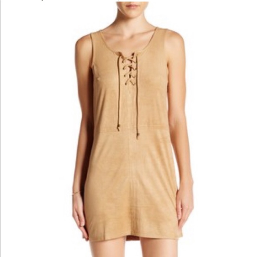 BeBop- Woman’s Faux Suede VNeck Mini Dress